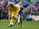 Troy Parrott bears down on goal at the DW.