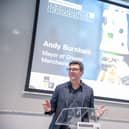 Mayor of Greater Manchester Andy Burnham speaking at the launch of the Greater Manchester Institute of Technology