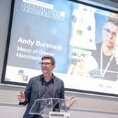 Mayor of Greater Manchester Andy Burnham speaking at the launch of the Greater Manchester Institute of Technology