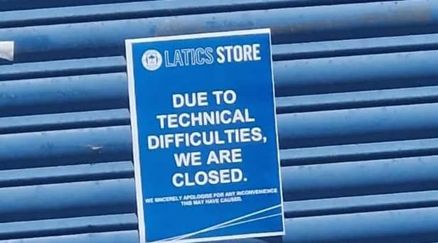 The Wigan Athletic club shop at the DW Stadium was closed on Friday