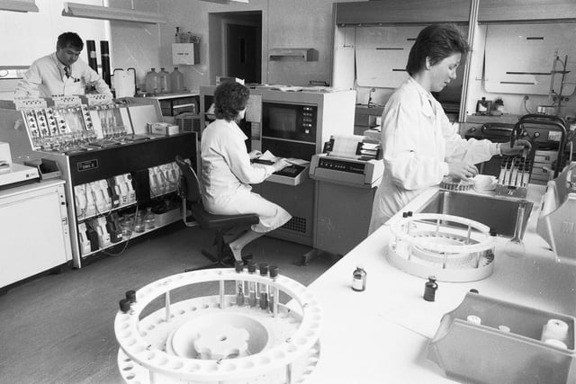 Wigan Infirmary pathology department in 1987
