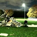 One of the bonfires that police dismantled