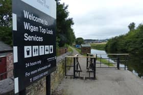 The top of the Wigan lock flight