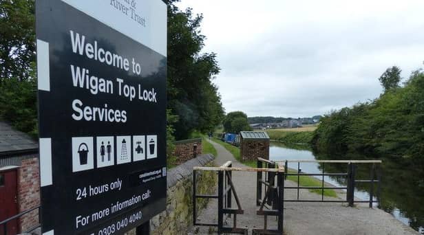 The top of the Wigan lock flight