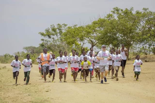 Dave Armstrong with some of his friends in Malawi