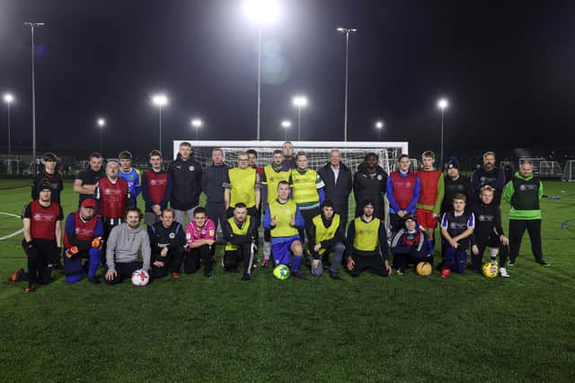 Baba Adeeko and Liam Morrison  support the EFL 'Week of Action' in Wigan