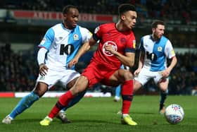 Ryan Nyambe in action for Blackburn against Latics