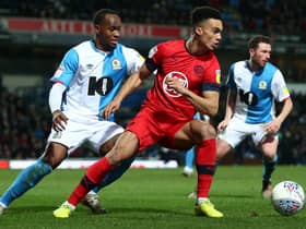 Ryan Nyambe in action for Blackburn against Latics
