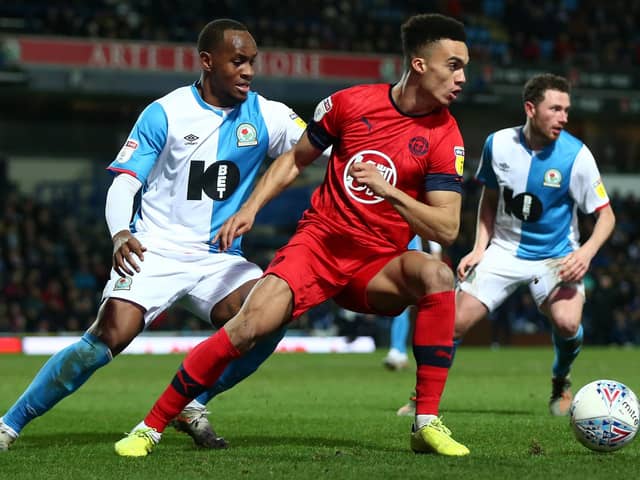 Ryan Nyambe in action for Blackburn against Latics
