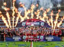 Wigan Warriors celebrate their Challenge Cup win