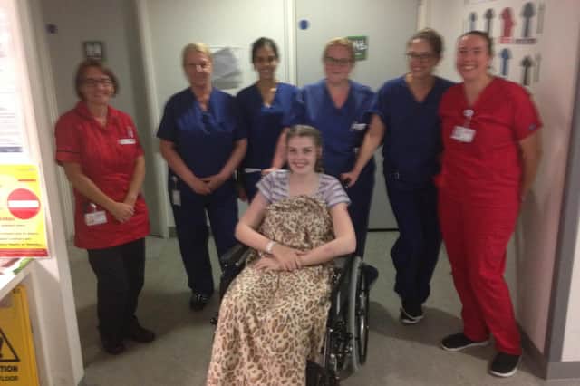 Lucy spent almost two months in Salford Royal Hospital