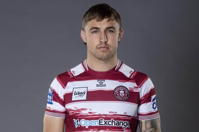 Sam Powell in Wigan Warriors' home kit for 2023