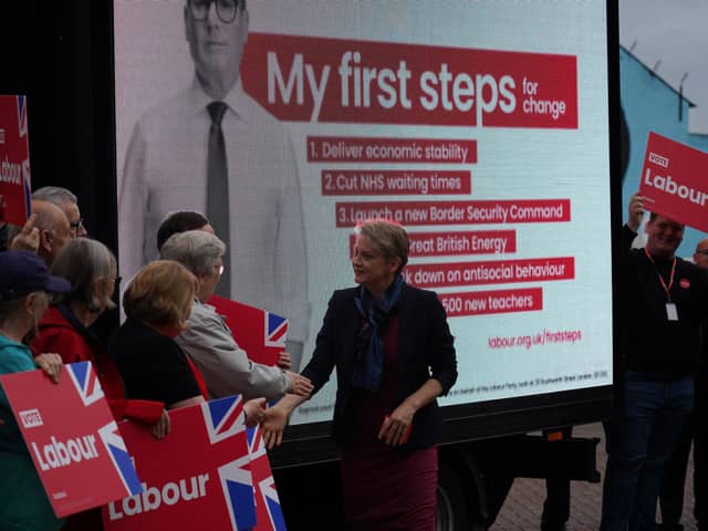 Shadow Home Secretary Yvette Cooper meets the party faithful during her visit to Leigh and Atherton