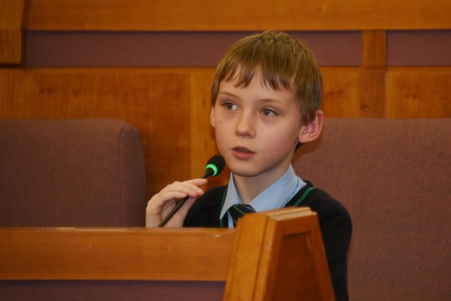 Pupils in the Council Chamber