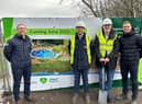 From left to right: Wigan Council's director of strategy and innovation James Winterbottom, Oscar Lorraine of Produlic Ltd, Deputy Leader Coun Keith Cunliffe, and Stuart Holden of Wigan Council's Be Well leisure service