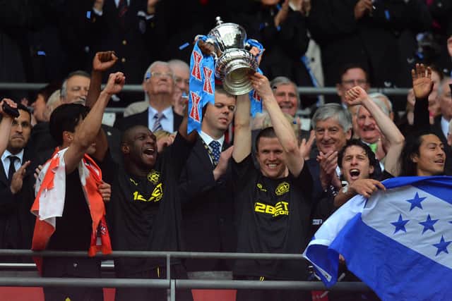 Wigan Athletic beat Manchester City 1-0 in the 2013 FA Cup final (Credit: ANDREW YATES/AFP via Getty Images)