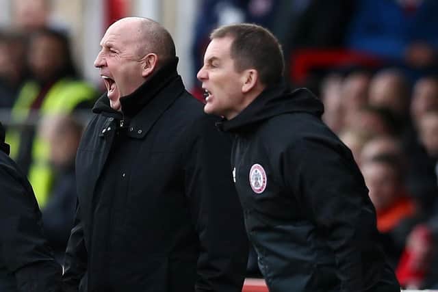 John Doolan (right) has taken over as interim manager of Accrington Stanley following the departure of John Coleman (left)