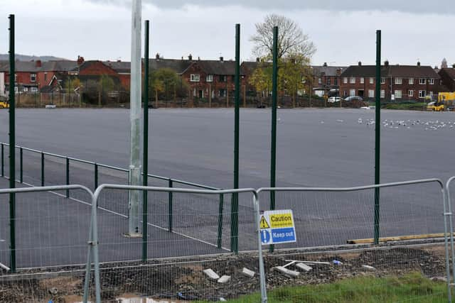 The football hub at Laithwaite Park is well under way but far from finished