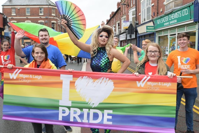 Wigan and Leigh College in Wigan Pride Parade 2019