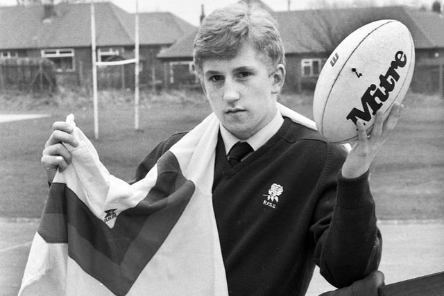 Future Wigan rugby league legend Shaun Edwards who as a schoolboy at St. John Fisher Catholic High School, Beech Hill, was picked for both the England Schools rugby league team and England Schools rugby union team in March 1983.