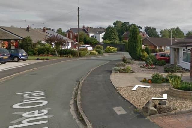 A general view of The Oval in Shevington where homes were attacked with eggs