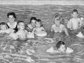 The "Babes" swimming club at Hindley baths in 1971.