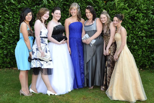 Pupils from St Edmund Arrowsmith High School at their High school prom held at Holland Hall. Orrell 2009. 
from left, Jess Leyland, Hannah Jenkins, Lauren Donaghy, Rebecca Lawton, Laura Meadows, Toni Arkwright and Tori Rigby