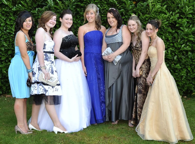 Pupils from St Edmund Arrowsmith High School at their High school prom held at Holland Hall. Orrell 2009.
from left, Jess Leyland, Hannah Jenkins, Lauren Donaghy, Rebecca Lawton, Laura Meadows, Toni Arkwright and Tori Rigby