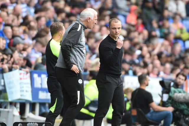 Shaun Maloney in discussion with assistant Graham Barrow during the draw at Reading