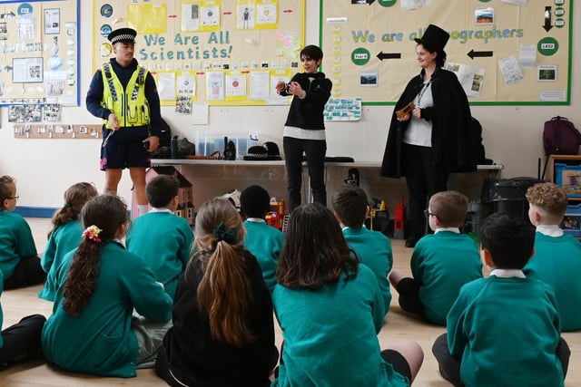 St Aidan's Catholic Primary School, Wigan, enjoy a Police Inspiration Day, an interactive day showcasing and celebrating everything the Police do.