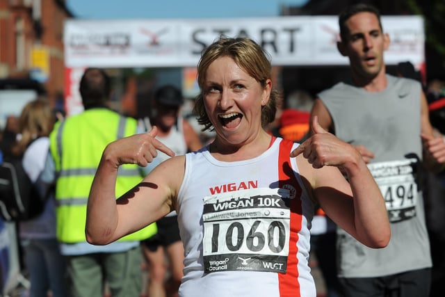 Wigan 10K in 2013 - Lynn Manir-Jolley, winner of the women's inaugural Wigan 10K.