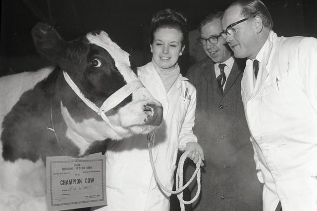 Prizewinners at Wigan's annual live stock show in January 1969