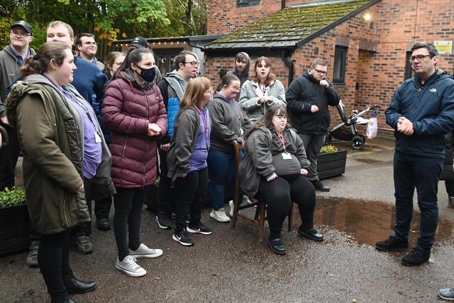 Andy Burnham meets some of The Hamlet trainees.