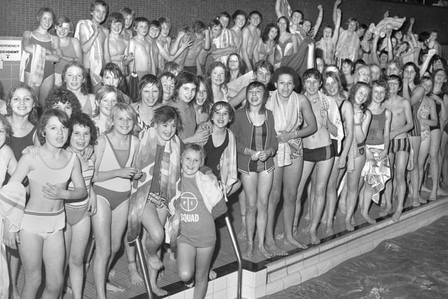 Hindley Secondary Modern School's first swimming gala in 1971.