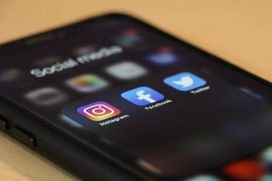 Social media apps on a mobile phone