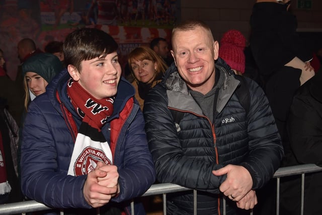 Wigan supporters gathered in the fan village before kick off.