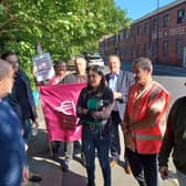 Carl Webb posted this photograph on Twitter of MP Lisa Nandy at the picket line in Wigan