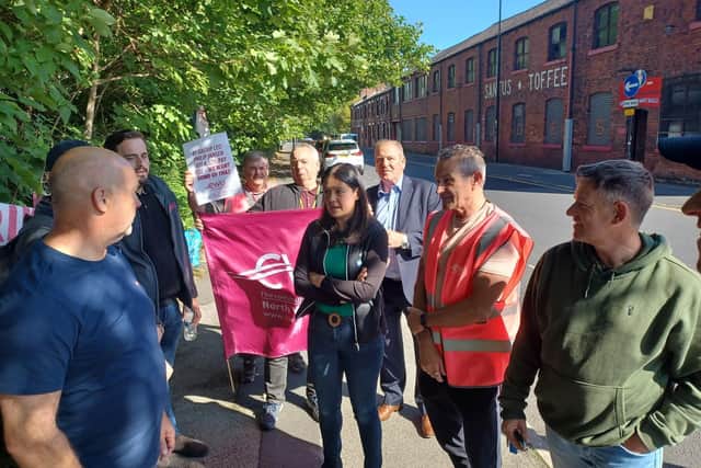 Carl Webb posted this photograph on Twitter of MP Lisa Nandy at the picket line in Wigan