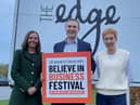 From left to right: Claire Burnham from Wigan Council, Jonathan Twist, and a representative from The Edge.