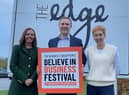 From left to right: Claire Burnham from Wigan Council, Jonathan Twist, and a representative from The Edge.