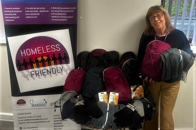 Gail Sutcliffe, Manager, the Homeless-Friendly campaign with the new warm kits.