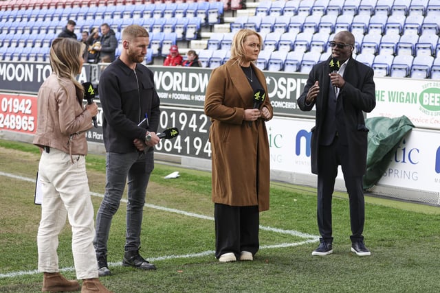 Channel 4 were at the DW Stadium on Sunday, as they broadcasted their first Wigan Warriors game of the season, with Helen Skelton, Sam Tomkins, Danika Priim and Martin Offiah all in attendance.