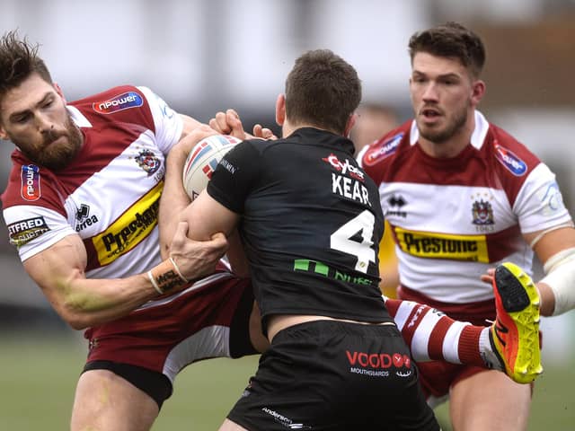 Jarrod Sammut in action for Wigan Warriors in 2019 against London Broncos