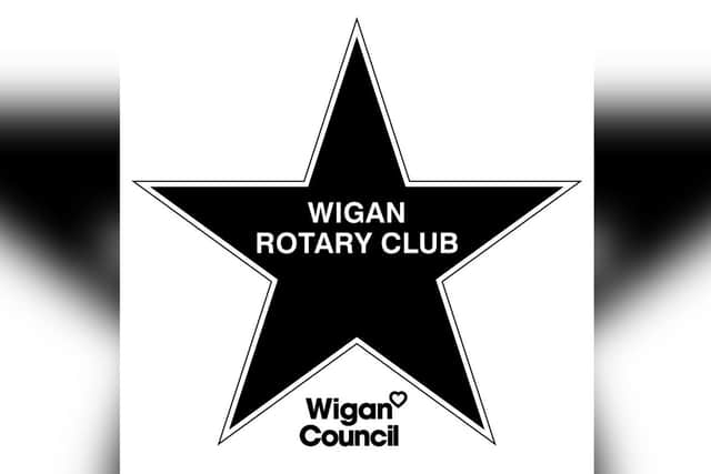 A mock-up of Wigan Rotary Club's Walk of Fame star
