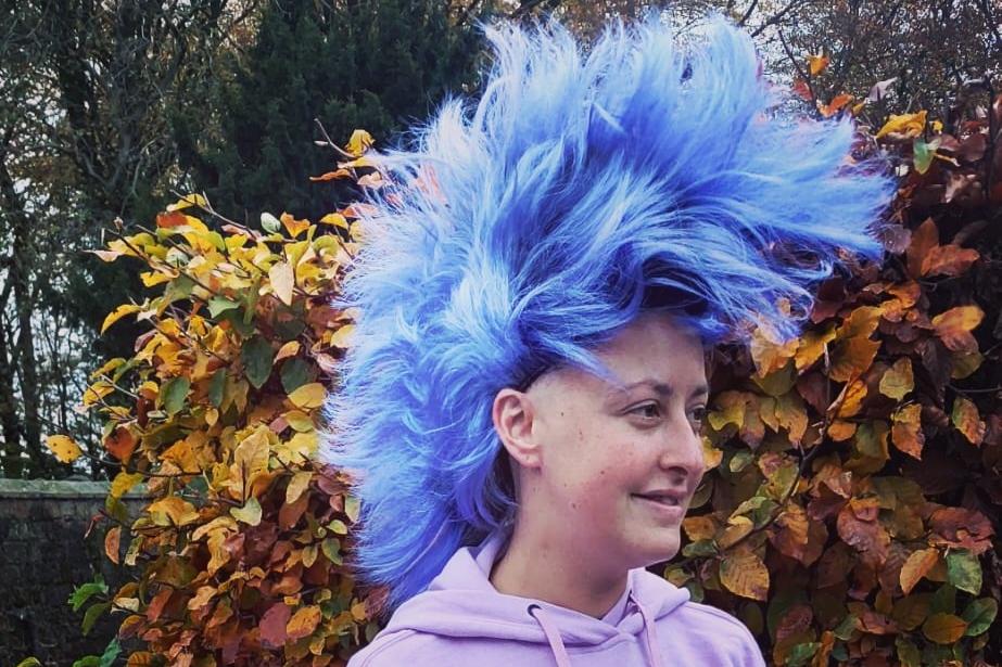 Blue wig cancer store