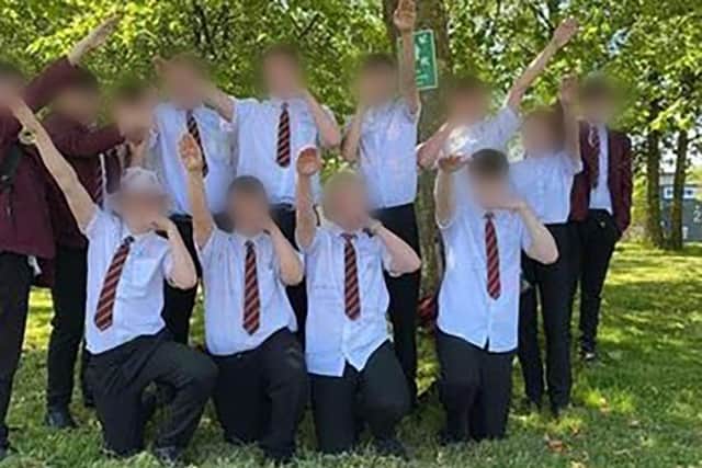 The picture of the students giving a Nazi salute