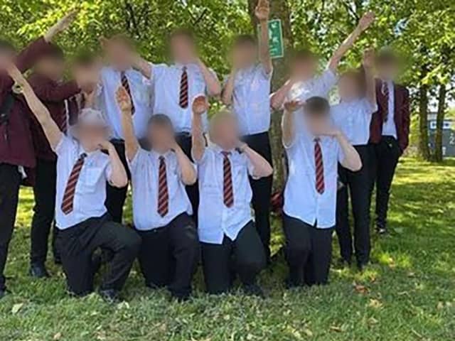 The picture of the students giving a Nazi salute