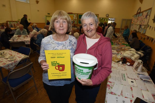 Ruth Ashcroft and Margaret Holton collect donations