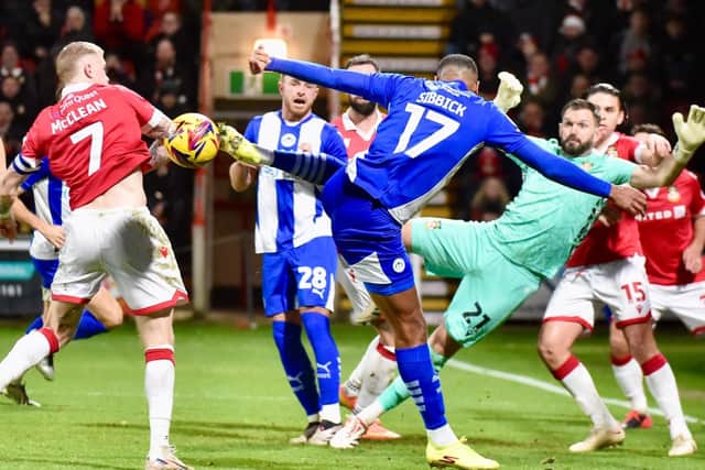 Toby Sibbick is unable to find the Wrexham net