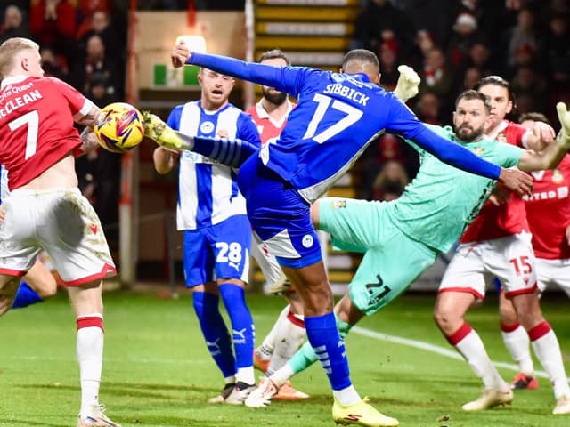 Toby Sibbick is unable to find the Wrexham net